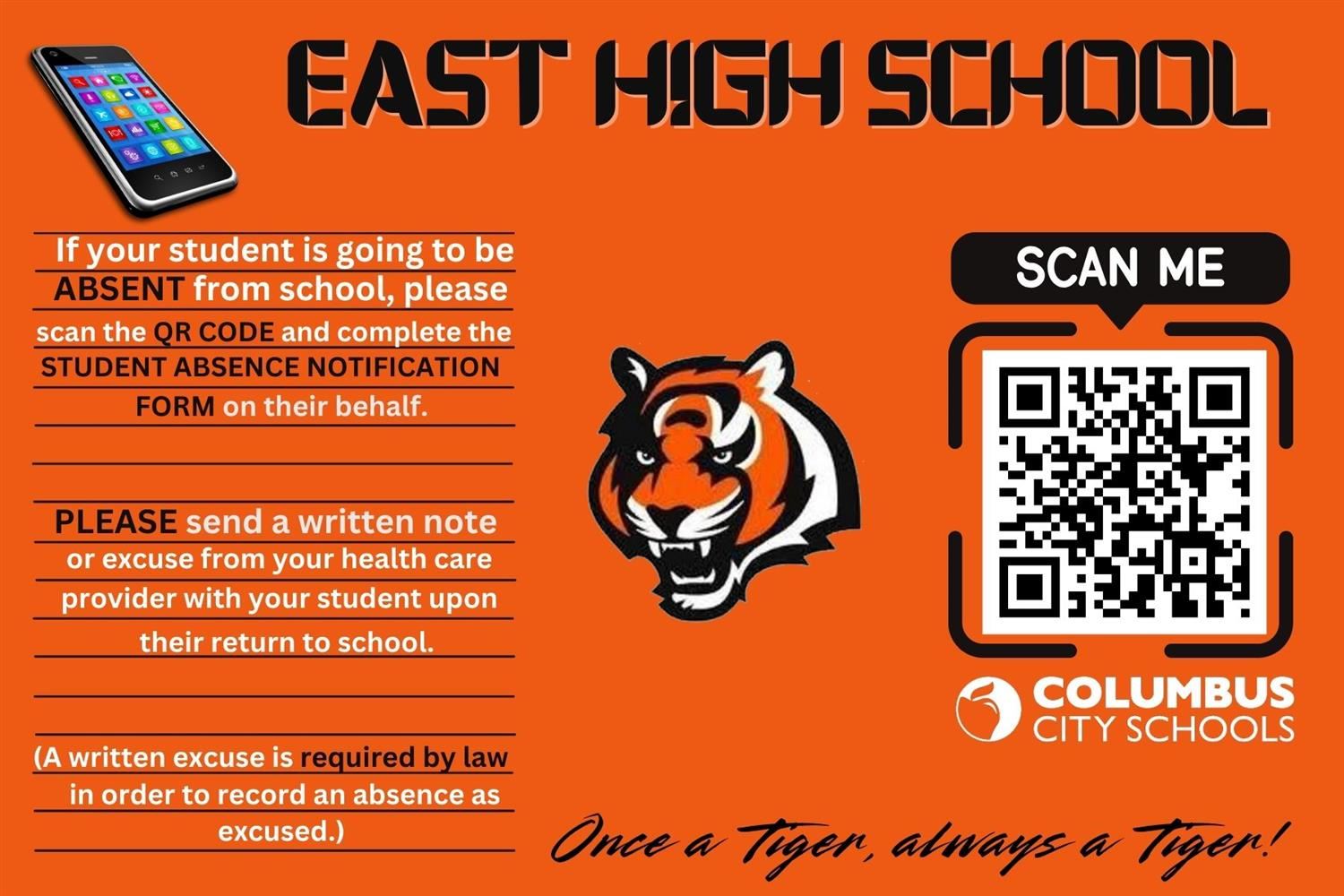 STUDENT ABSENCE NOTIFICATION FORM QR CODE 